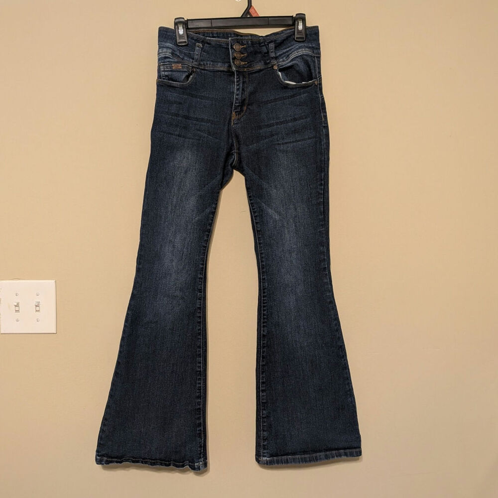 Stag Jeans Boho Western Mid To High Wasited 3 Button Bell Bottom Jeans